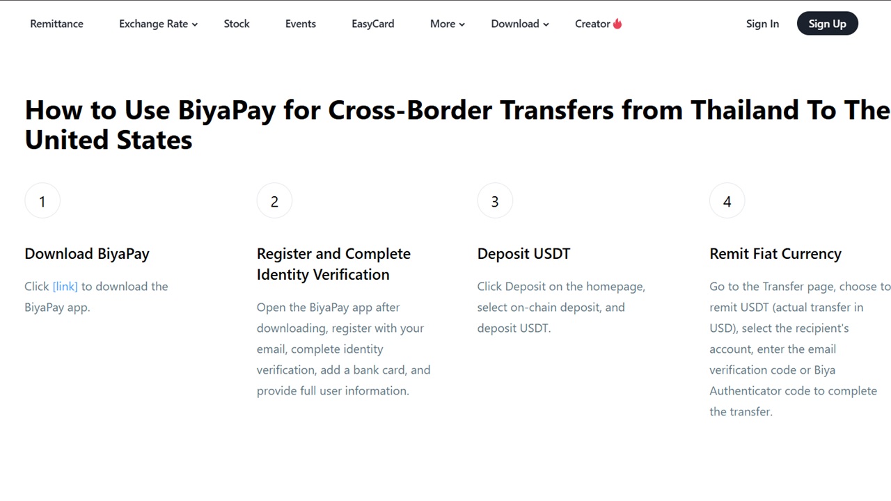 How to Exchange and Transfer 1000 Thai Baht to USD Using BiyaPay
